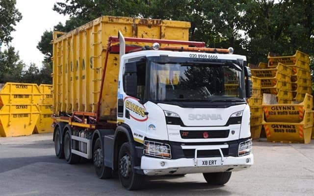 roll on roll off waste service lorry